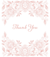 Etched Floral Blush Bat Mitzvah Thank You